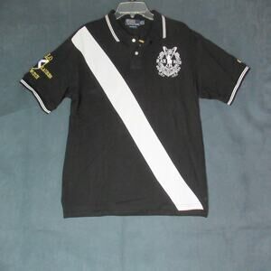 Polo Ralph Lauren Blackwatch Polo Team #2 Big Pony Black XL Rugby Crest Logo Vtg